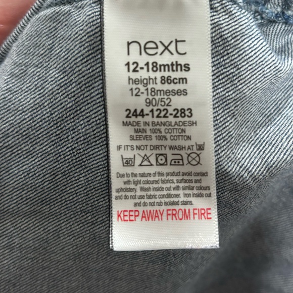 Next Rainbow Denim & Red Sweatshirt Dress - Picture 4 of 4